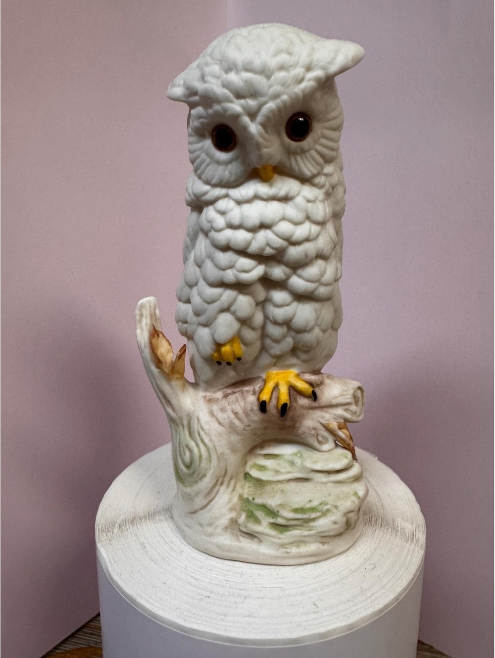 Mid Century Matte Porcelain Baby Snow Owl
